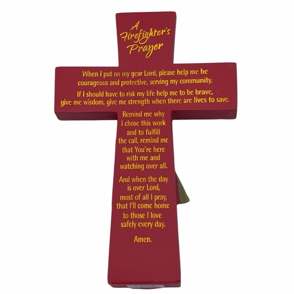 Dicksons Firefighter’s Prayer Tabletop Cross Figurine Joshua 1:9 - Picture 2 of 11
